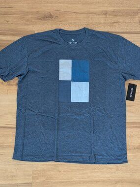 NWT Vestige Tri-Blend Graphic Tee Blue Geometric Blocks 2XL Crewneck